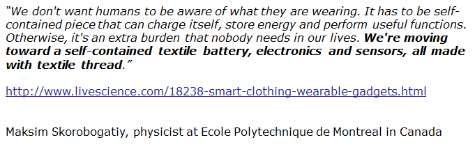 Quote about smart textiles